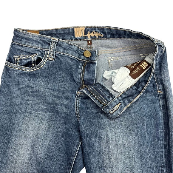 KUT from the Kloth Denim Boot Cut Jeans 8 Embellished Stitched Pockets Stretch - Picture 2 of 9
